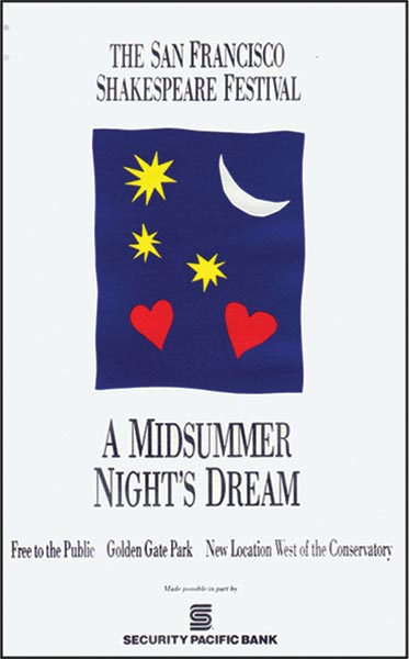 Free Shakes 1989 poster - A Midsummer Night's Dream